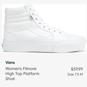 Vans Filmore White High-Top Platform Sneakers